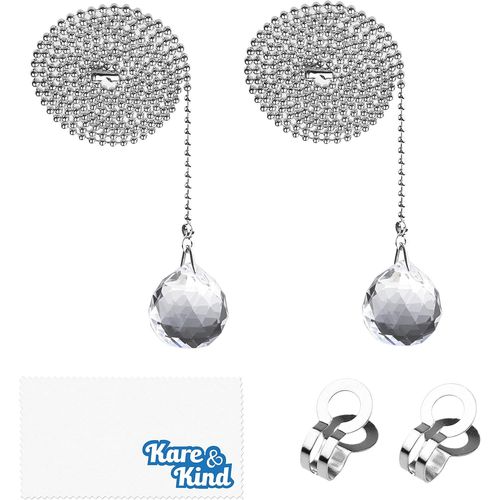 SHILIU-Chaîne à tirer légère pour ventilateur de plafond et boule de cristal - 2x Jeu de chaînes d'extraction de boule de cristal -[