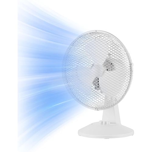 SHILIU-FT23-21M Ventilateur de table 25 W Ø 23 cm Ventilateur de table silencieux avec 3 pales 2 vitesses oscillation 80° Blanc[523]
