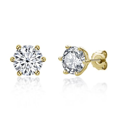 Boucles D'oreilles À Tige Classiques En Moissanite Couleur D À 6 Griffes