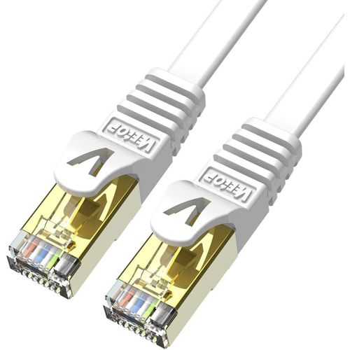 SHILIU-Cable Ethernet 3m 2 pièces, Cable Rj45 Cat 7 Plat Haute Vitesse avec connecteur RJ45 plaqué Or, Cable Ethernet blindé Cable [
