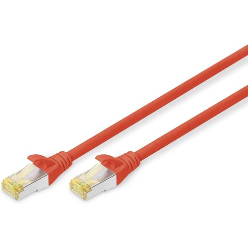 SHILIU-Câble LAN Cat 6A - 5m - RJ45 Câble réseau - S/FTP Blindé - Compatible Cat-6 & Cat-7 - Rouge[2194]