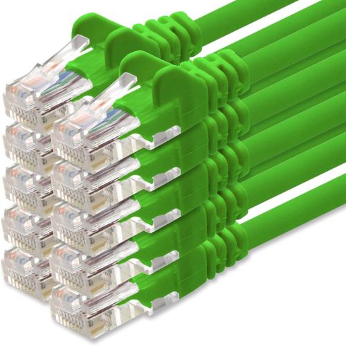 SHILIU-Câble réseau Cat.6 - vert - 10x - 1m - (jeu) - Câble Ethernet CAT6 Câble Lanka Câble patch 1000 Mbits[667]