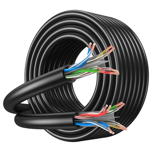 SHILIU-Câble Ethernet Cat 6 d'extérieur 20 m - Câble réseau LAN haut débit - Câble Internet en vrac Cat 6 - 1 Gbps - 250 MHz - AWG2[