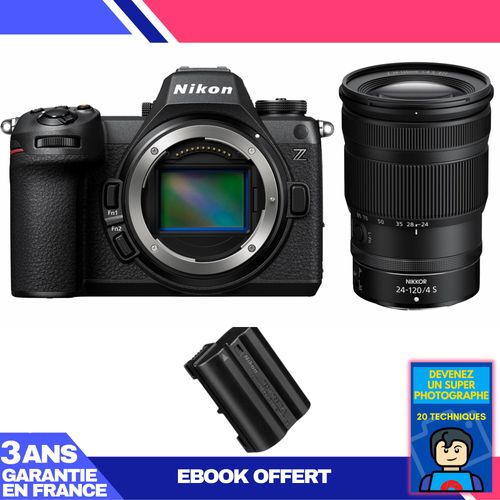 Boitier Nikon Z6 III + Z 24-120mm f/4 S + 1 Nikon EN-EL15c + Ebook 'Devenez Un Super Photographe'