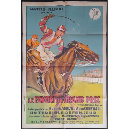 Le Favori Du Grand Prix - Racing Blood - Film Muet 1926 Frank Richardson Avec Robert Agnew , Anne Cornwall - Affiche De Cinéma Originale Pathé Rural 80x120 Cm - French Movie Poster - Cheval