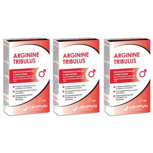 Labophyto Lot De 3 Cures Performance Arginine / Tribulus Pour Homme - 60 Gélules 