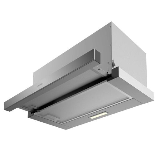 Cecotec Hotte aspirante télescopique Flux TLM 603500 White A de 60 cm de large, finition blanche, puissance d'aspiration 350 m3/h, Moteur 70W, Classe A, commande mécanique