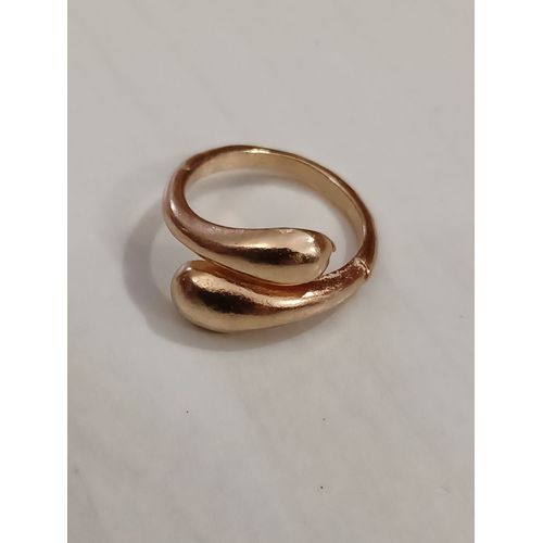 Bague Métal Doré,Doubles Gouttes,Taille 17.20 Mm