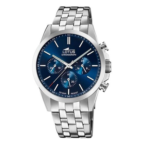 Montre Lotus Acier Chrono Cadran Bleu