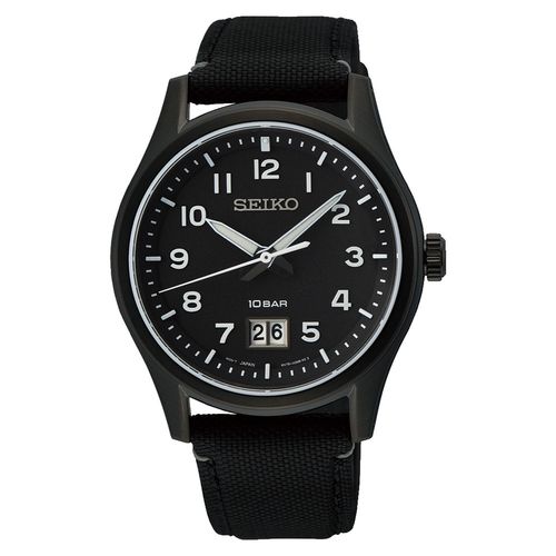 Montre Seiko Date Bracelet Textile Noir