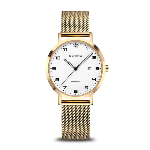 Montre Femme Bering Titanium Acier Milanais Doré