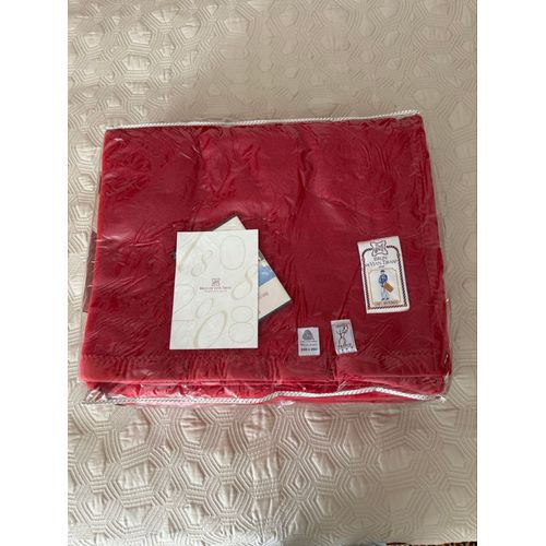 Couverture / Plaid 100% Laine Vierge Mérinos Rouge Brun De Vian-Tiran 240 X260cm Neuf Sous Bliste