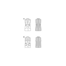 Patron Burda 5827 - Gilet A Revers Allongé Du 36 Au 46 Fr