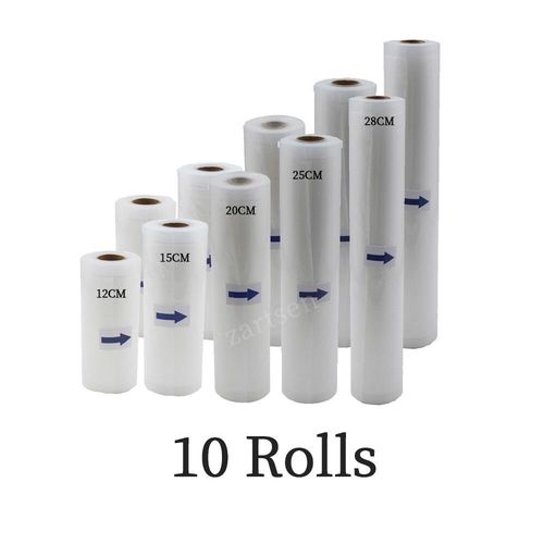 Sacs sous vide pour aliments,rouleaux de 12 + 15 + 20 + 25 + 28cm x 500cm,pour emballer les aliments plus épais sans BPA - Type 10Rolls 1lot
