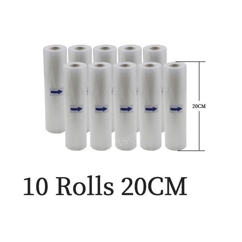 Sacs sous vide pour aliments,rouleaux de 12 + 15 + 20 + 25 + 28cm x 500cm,pour emballer les aliments plus épais sans BPA - Type 10Rolls 20cm