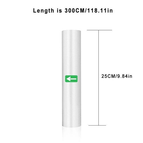 1 rouleau de sacs scellés sous vide de 300CM pour aliments,rouleaux de sacs économiseurs de nourriture,sac d'emballage sous vide domestique,scelleuse sous vide,sacs de stockage s - Type 25CM 1rolls