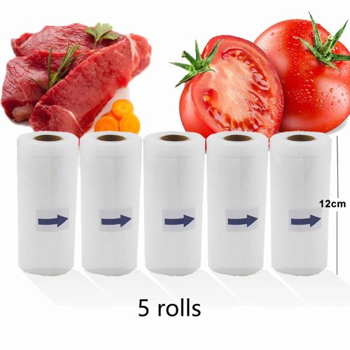 Sacs de conservation des aliments ménagers,sacs de rangement sous vide,Machine de scellage de Film,emballeur sous vide,emballage alimentaire frais,conservation longue,1 rouleau - Type 12cm 5 Rolls