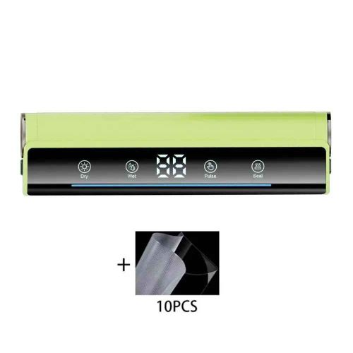 GT Can-Machine à sceller sous vide pour aliments,invite vocale,dégazeur domestique,sacs d'emballage de cuisine,bancs - Type F6018-green