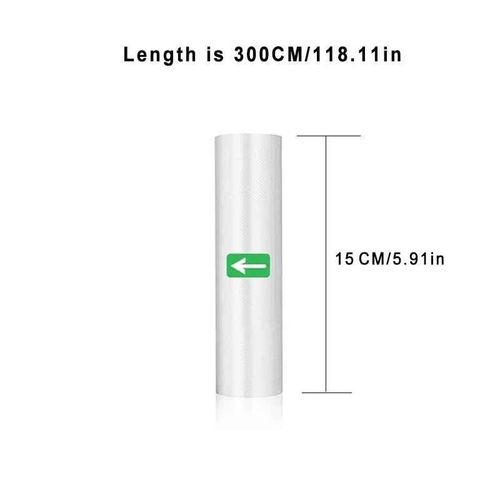 Sacs scellés sous vide pour aliments,rouleaux de sacs économiseurs d'aliments,sac d'emballage sous vide domestique,sacs de stockage sous vide pour scelleuse,1 rouleau,300cm - Type 15CM 1rolls