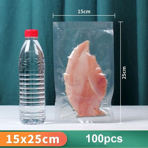 Sacs d'emballage sous vide pour machine à sceller,stockage des aliments,sacs africains frais et longs,100 pièces - Type 15x25cm 100pcs #B