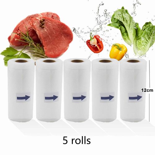 Sacs de conservation des aliments ménagers sans BPA,sacs de rangement sous vide,Machine à sceller les films,emballage sous vide,conservation des aliments frais,1 rouleau - Type 12cm 5Rolls