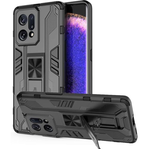 Coque Oppo Find X5 5g, Anti Choc À 360 Degrés Avec Support Coque Rigide Double Couche En Pc Et Silicone Tpu Armor Coque De Protection Anti Rayures Pour Oppo Find X5 5g, Noir