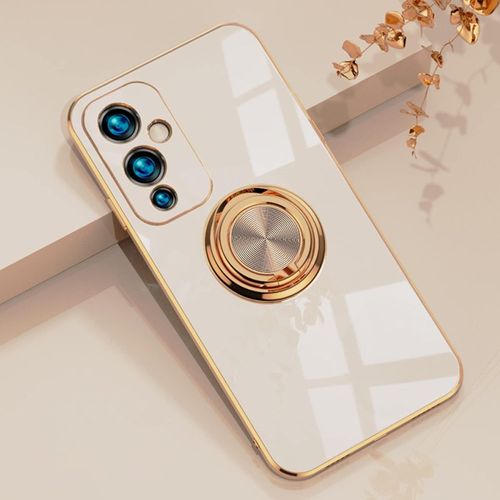Coque Pour Oneplus 9, Silicone Etui Coque Avec Anneau Rotatif 360 Degrés Bague Support Fonction Béquille Case Tpu Coloré Fine Mince Coque Souple Housse Étui Pour Oneplus 9,Rose Clair