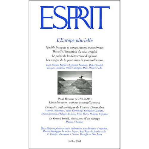 Esprit N° 316, Juillet 2005 - L'europe Plurielle