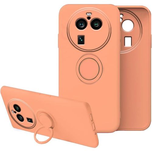 Compatible Avec Coque Oppo Find X6 Pro Silicone Antichoc Coque Oppo Find X6 Pro Anti-Rayures Ultra Mince Etui De Protection Avec Anneau Orange