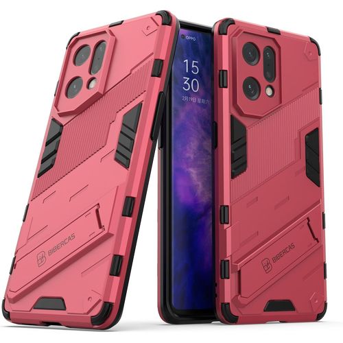 Coque Pour Oppo Find X5, Support Pliable, Coque De Téléphone Antichoc Tpu/Pc, Housse Pour Oppo Find X5. Rose Rouge