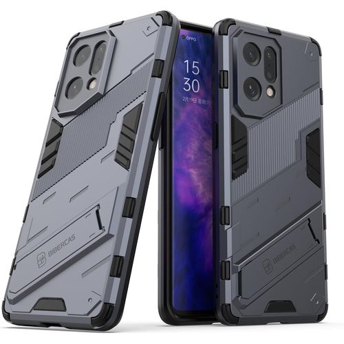 Coque Pour Oppo Find X5, Support Pliable, Coque De Téléphone Antichoc Tpu/Pc, Housse Pour Oppo Find X5. Grise