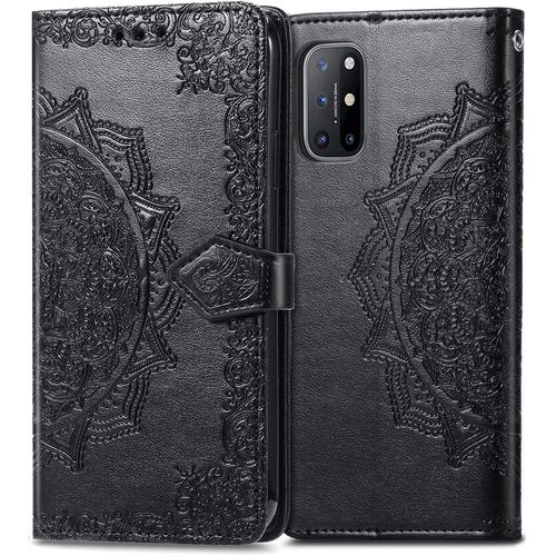 Coque Pour Oneplus 8t Housse En Cuir Avec Premium Flip Coque Portefeuille Etui Avec Stand Support Et Carte Slot Oneplus 8t. Noir
