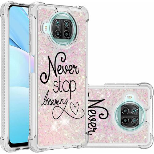 Compatible Avec Coque Xiaomi Mi Note 10t Lite 5g Glitter Sables Mouvant Étui Transparente Souple Silicone Tpu Quatre Coins Anti-Chute Housse Protection-Courir Après Les Rêves