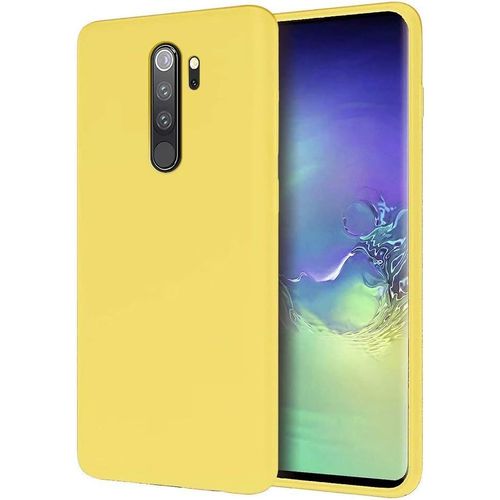 Coque Pour Xiaomi Redmi Note 8 Pro, Coque En Silicone, Avec Protecteur D'écran , Étui De Téléphone Portable Anti-Choc Anti-Empreintes Digitales, Jaune