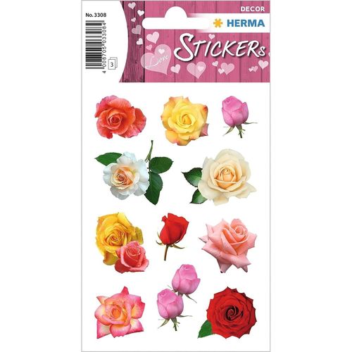 Herma Stickers Decor "Roses Sans Tiges" 3 Feuilles 85 X120 Mm De 11