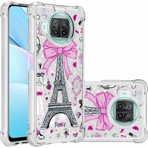 Pour Coque Xiaomi Mi Note 10t Lite 5g Glitter Sables Mouvant Étui Transparente Souple Silicone Tpu Quatre Coins Anti-Chute Housse Protection-Tour Du Miroir