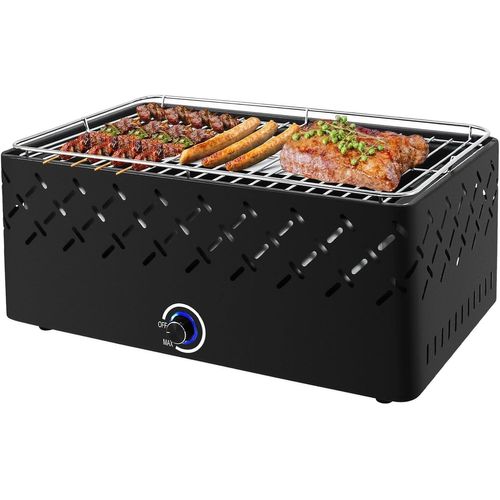 GOTHICANA BY EMPBarbecue Charbon Pro Grill Avec Ventilateur Bbq Sans Fumée Allumage Rapide Pour Jardin Et Camping - Noir