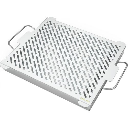 GOTHICANA BY EMPFumoir Universel Fumour Avec Réservoir D'Eau Et Poignées, Boîte De Fumoir En Acier Inoxydable Pour Barbecues Au Charbon Ou À Gaz (35 X 30 X 4 Cm)