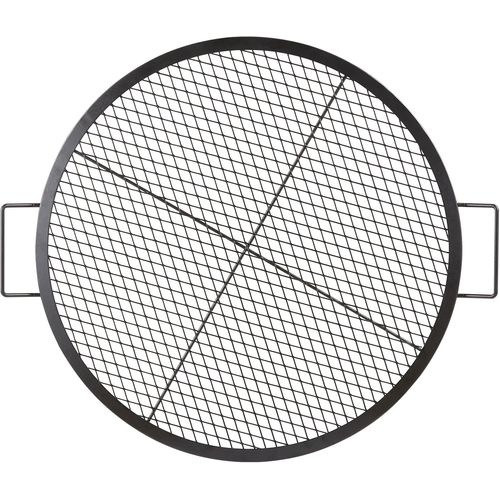 GOTHICANA BY EMPGrille De Cuisson 91 Cm De Diamètre Grille De Barbecue Ronde Pliable Et Portable En Acier Capacité De Charge 20 Kg Matériel Ustensile Pour Foyer Braséro Bbq Grillade Pique-Nique Campi