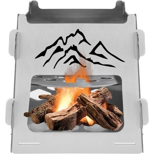 GOTHICANA BY EMPFoyer En Acier Inoxydable, Barbecue Pliableavec Sac De Transport, Grille De Barbecue Pliable Foyer De Feu De Camp Portable Barbecue Au Charbon De Bois Relevable Pour Camping Pique-Niq