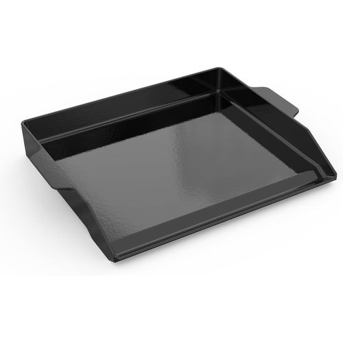 GOTHICANA BY EMP47,2 × 35,5Cm Plaque De Cuisson En Fonte, Universelle, Brillante, Émail, Avec Poignée, Bbq Plancha Pour Barbecues À Gaz Et Au Charbon De Bois, Cuisinière À Gaz, Grill Électrique, Noir