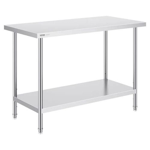 Table De Travail Cuisine Acier Inoxydable-Vevor-Table De Préparation-61x121,9x86,4 Cm-Charge 363 Kg-Pour Cuisine Restaurant