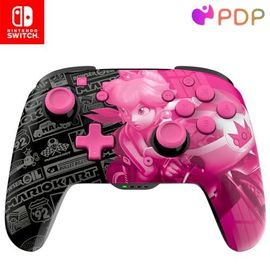 Pdp - Manette Sans Fil Glow Pour Nintendo Switch Et Switch Oled - Grand Prix Peach - Noir Et Rose