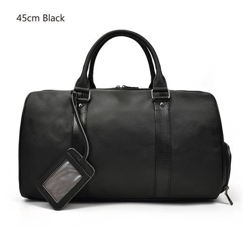 Sacs de voyage en peau de vache naturelle,sac de nuit imperméable en cuir pour hommes,sac à main pour bagages d'avion,sac de week-end pour hommes d'affaires 55cm
