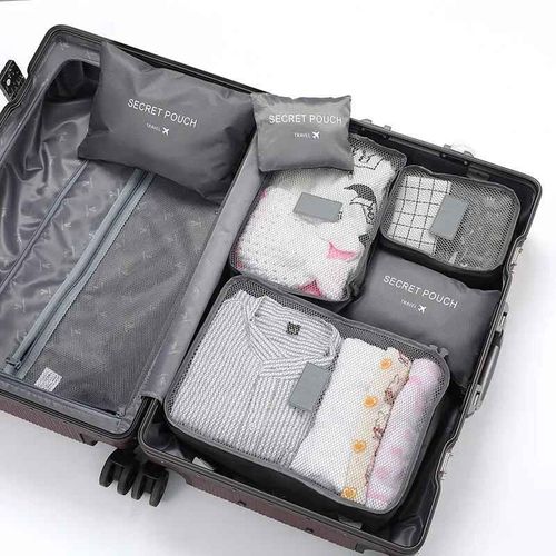 Sacs de rangement imperméables pour vêtements de voyage,6/1 pièces,pochette de rangement de bagages portables,Cube d'emballage 9 couleurs,Stock Local,offre spéciale 2024