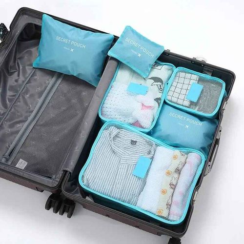 Sacs de rangement imperméables pour vêtements de voyage,6/1 pièces,pochette de rangement de bagages portables,Cube d'emballage 9 couleurs,Stock Local,offre spéciale 2024