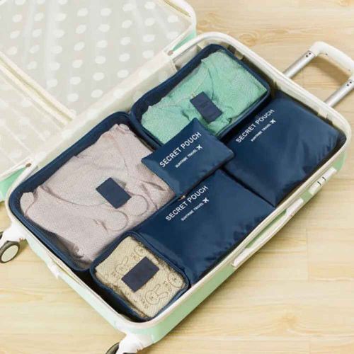 Sacs de rangement imperméables pour vêtements de voyage,6/1 pièces,pochette de rangement de bagages portables,Cube d'emballage 9 couleurs,Stock Local,offre spéciale 2024