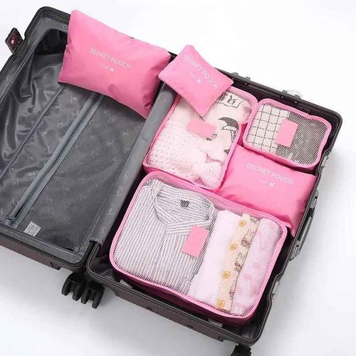 Sacs de rangement imperméables pour vêtements de voyage,6/1 pièces,pochette de rangement de bagages portables,Cube d'emballage 9 couleurs,Stock Local,offre spéciale 2024