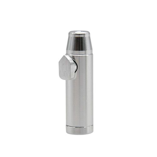 Distributeur Aluminium Snuff Snorter Snuff Bottle En forme de balle Forme de balle Fusée en métal ¿argent) MNS