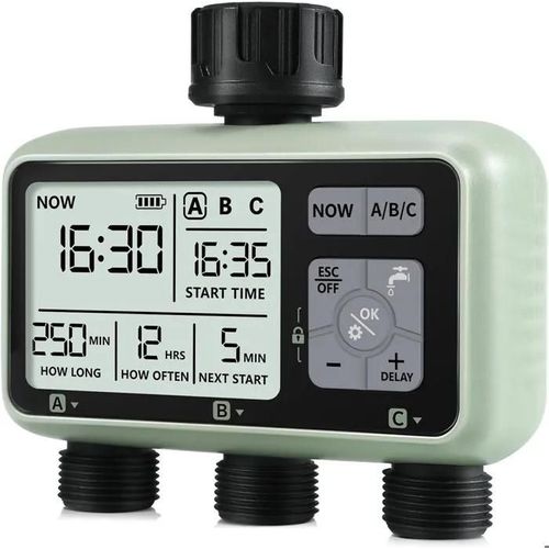 3 Voies Programmateur Arrosage Automatique Minuteur Arrosage pour Jardin Programmateur Robinet Arrosage Connecté